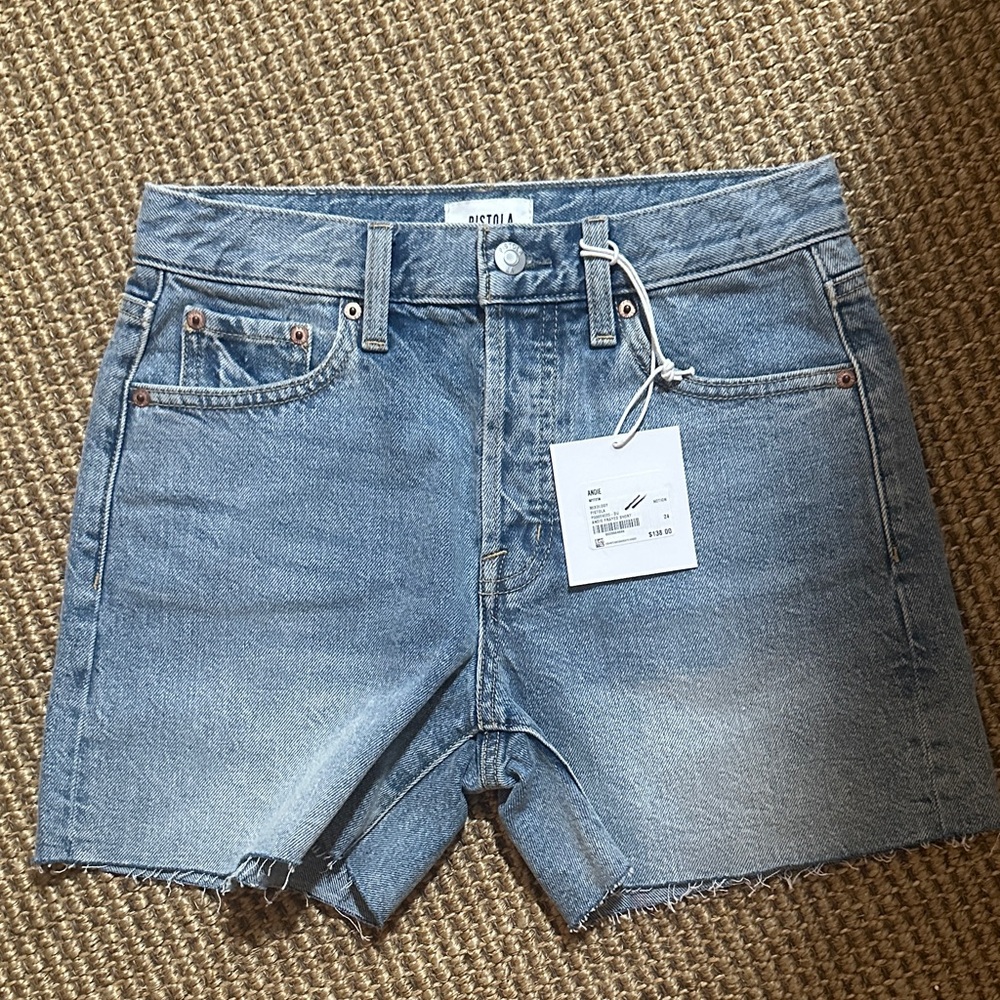 Brand new with tags Pistola Light Blue Frayed Shorts mid thigh cool girl